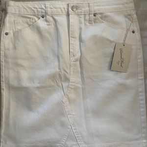 NWT white long mini skirt